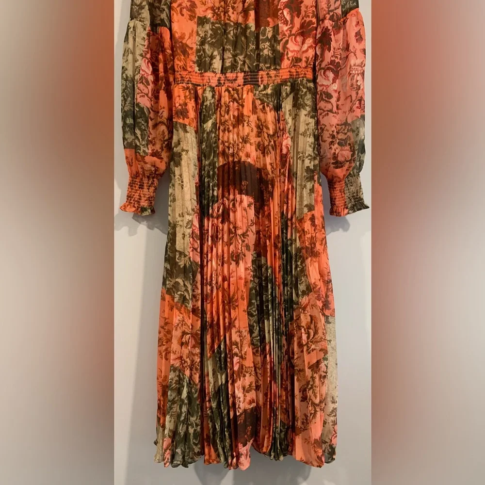 Excellent Condition, Rachel Parcell- Pleated Chiffon Midi Dress w/ Bow, Size 0 - Picture 13 of 15